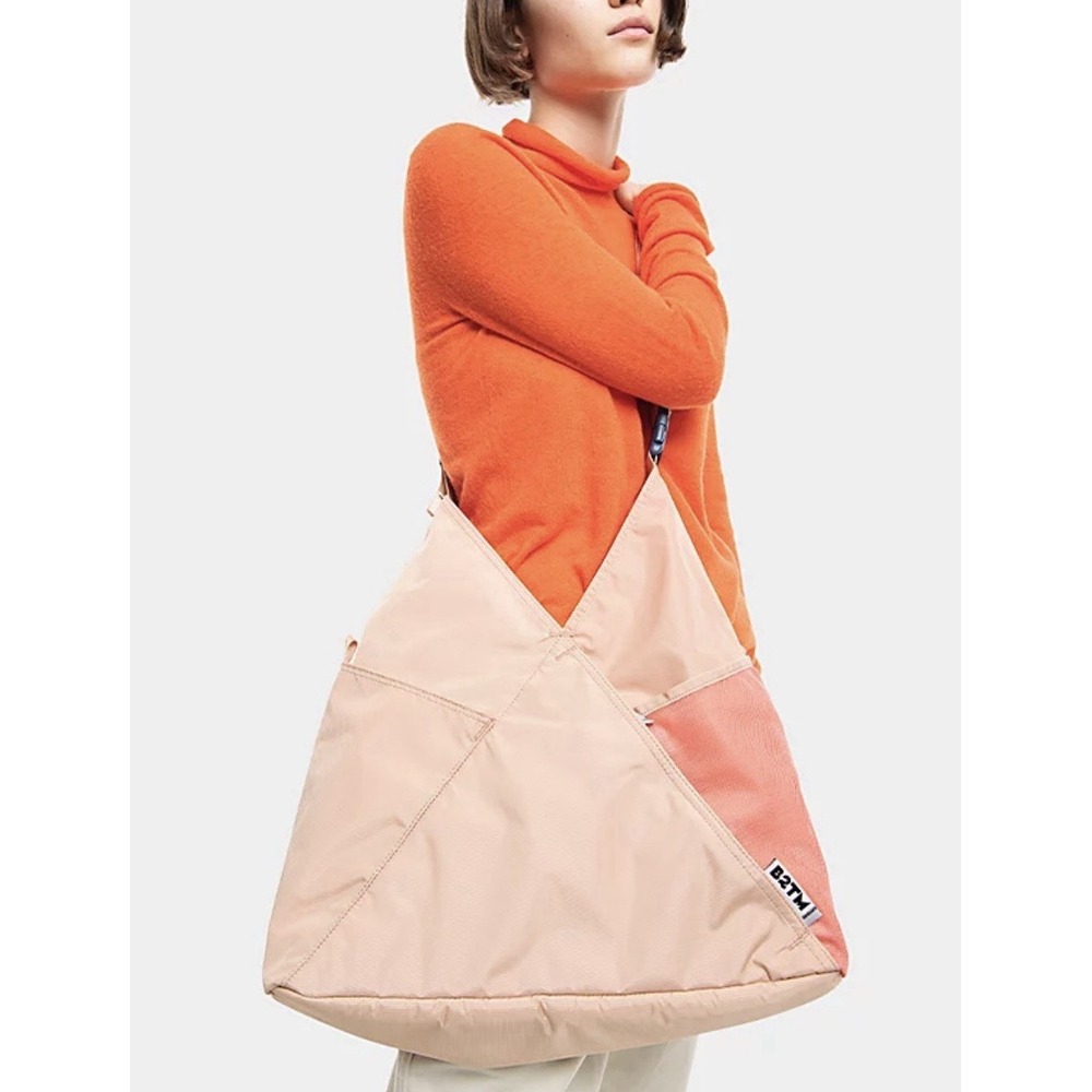Baboon To The Moon B2TM Triangle Tote Bag 18L Beige Peach Pink Nylon Colorblock
